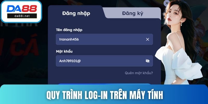 Quy trình log-in trên máy tính